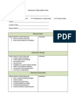 classroom observation form