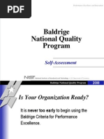 Baldrige National Quality Program: Self-Assessment