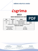 Horários - Esgrima 2013