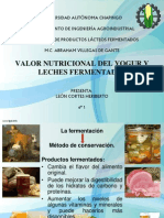 VALOR NUTRICIONAL DEL YOGUR Y LECHES FERMENTADAS.pptx