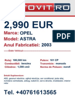 Opel Astra 2003: Marca: Model