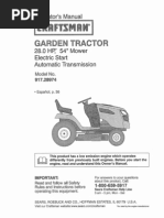 Craftsman Garden Tractor Owners Manual L0901647 PDF