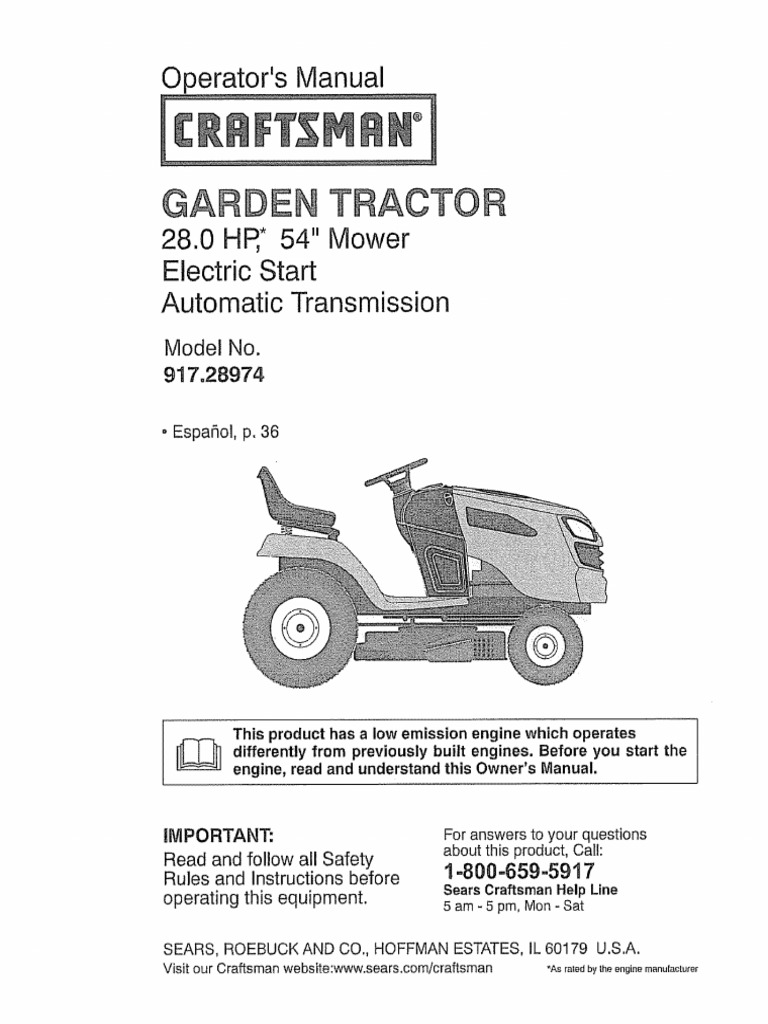 Craftsman Garden Tractor Owners Manual L0901647.pdf | Tractor