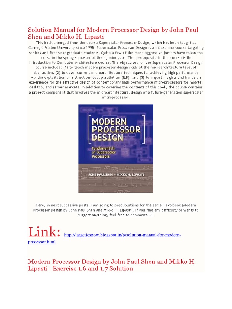 Solutions for Modern Processor Design | PDF | Cpu Cache | Instruction Set