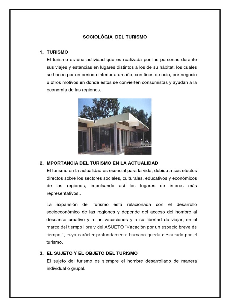 Sociologia De Turismo Turismo Sociedad