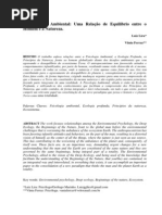Psicologia Ambiental - Uma relação de Equilibrio entre o homem e a natureza