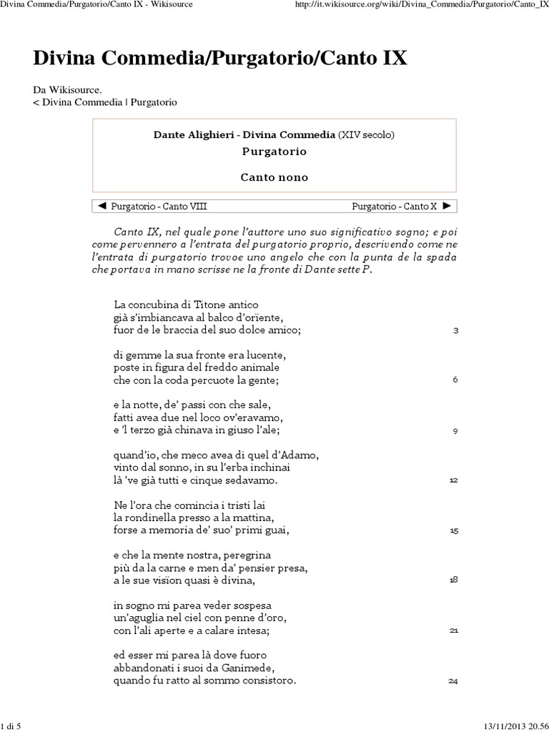 Divina Commedia_Purgatorio_Canto IX Wikisource.pdf Visionary Poems