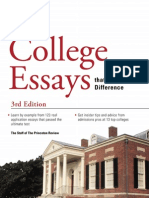 College Essays that Made a Difference by The Princeton Review - Excerpt