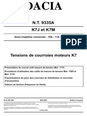 Manual FR, PDF, Courroie