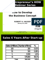 How To Develop The Business Concept: Robert H. Hacker