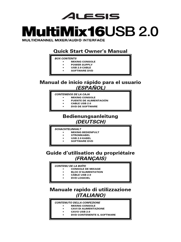 MultiMix USB 2.0 Quick Start Guide | PDF | Computers | Technology ...