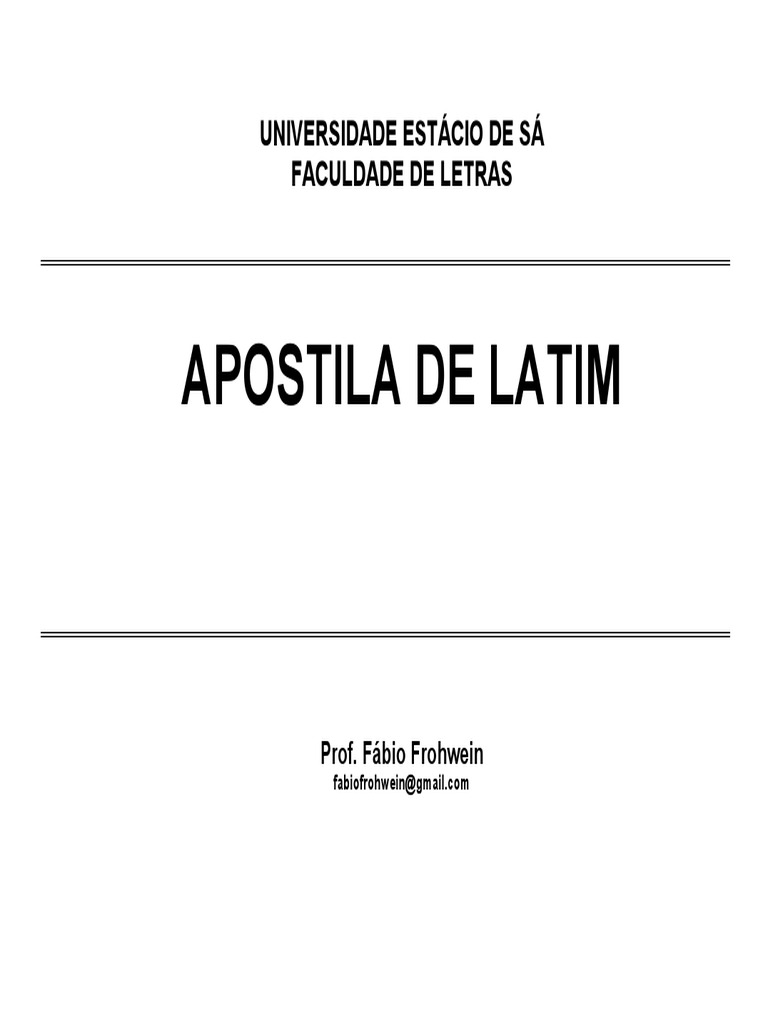Apostila De Latim Download Grátis Pdf Latim Pronome
