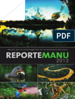 Reporte Manu 2013 Pasión Por La Investigación en La Amazonia Peruana