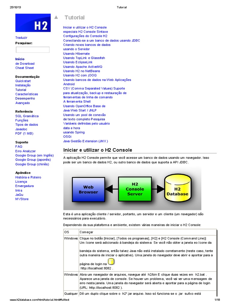 Tutorial h2 Protocolo de Transferência de Hipertexto