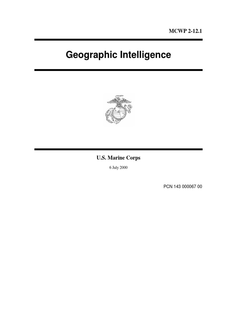 US Marine Corps Geographic Intelligence (GEOINT) MCWP 212.1 PDF
