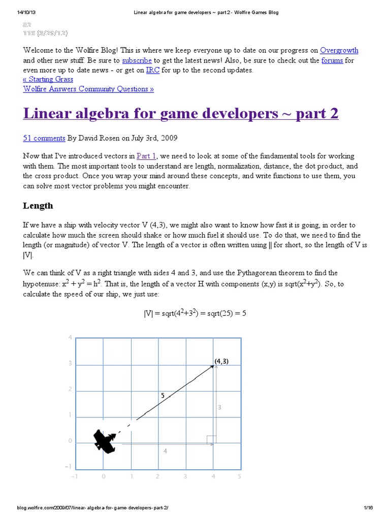 Linear Algebra for Game Developers Part 2 Wolfire Games Blog
