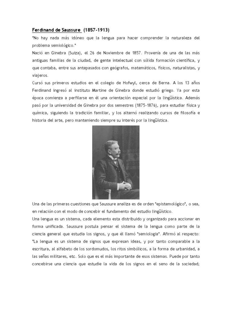 Ferdinand De Saussure Biografia Pdf