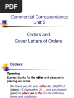 CC Unit 5, Orders and Cover Letters of Orders.ppt