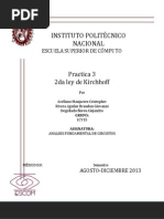 Instituto Politécnico Nacional: Practica 3 2da Ley de Kirchhoff