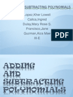 Adding and Subtracting Polynomials