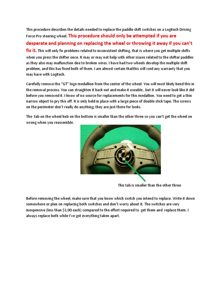 Replace Logitech DFP Paddle Switches | PDF | Electrical Connector ...