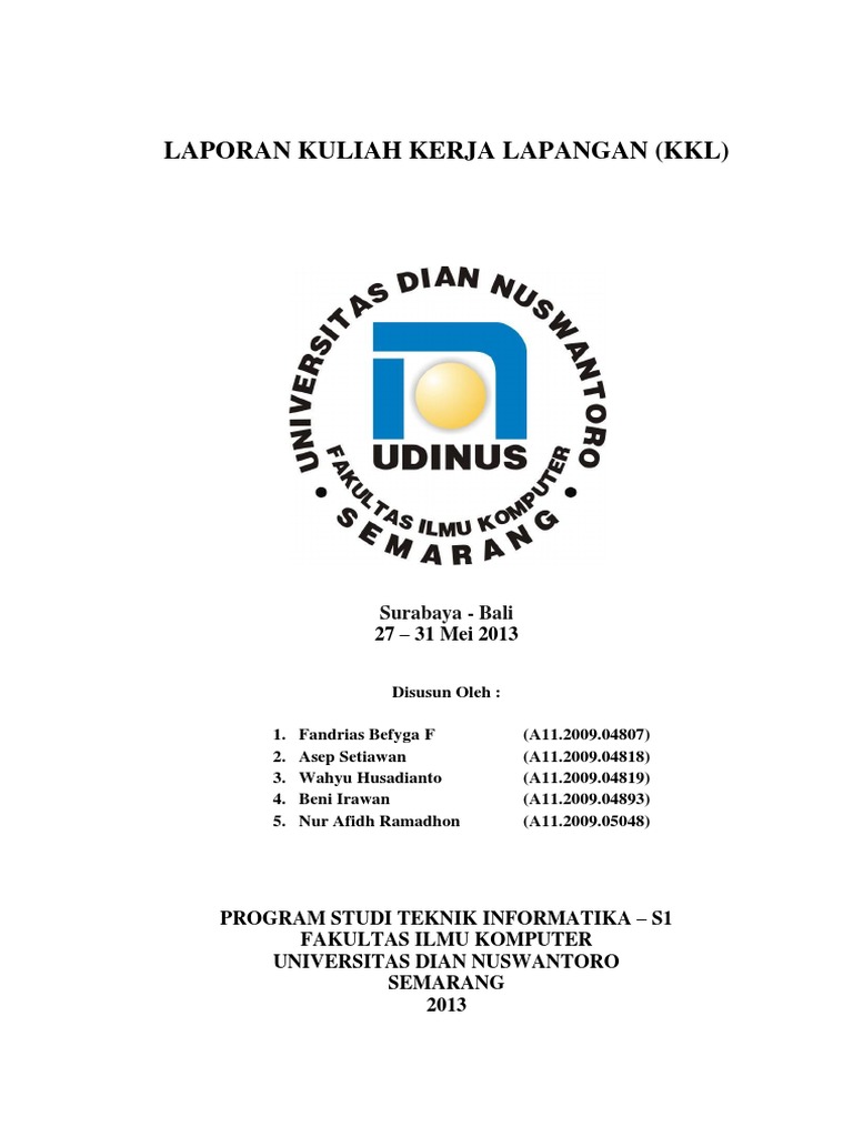 Contoh Laporan Kkl Jurusan Teknik Informatika Kumpulan