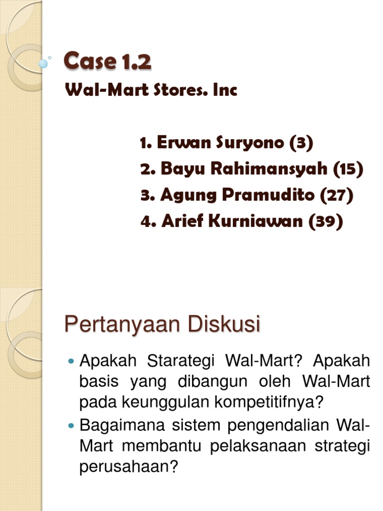 Case 1 2 Walmart Pdf