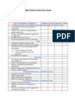 Grille D'oservation D'une Classe PDF