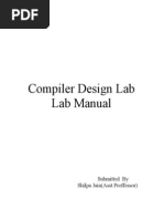 Compiler Design Lab Lab Manual: Submitted by Shilpa Jain (Asst - Proffessor)