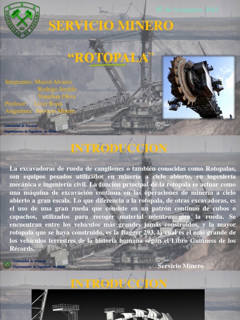 Rotopalas: Tecnología y Funcionamiento | PDF | Minería | Automatización