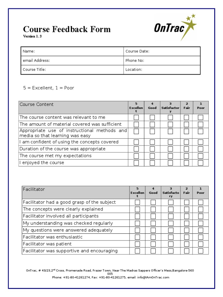 Customer Service Course Feedback | PDF