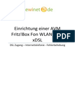 Einrichtung Einer AVM Fritz!Box Fon WLAN 7170