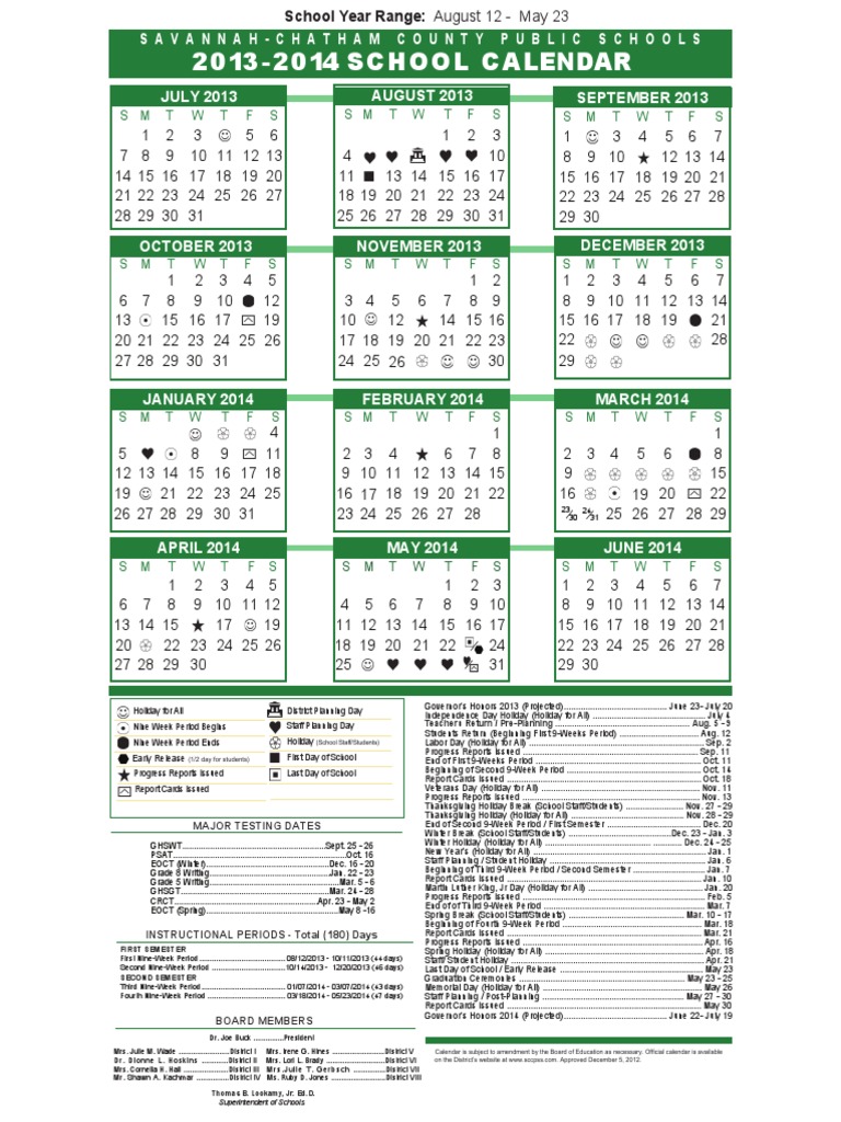 SCCPSS School Calendar 2025-26 | PDF | Schools | Further Education