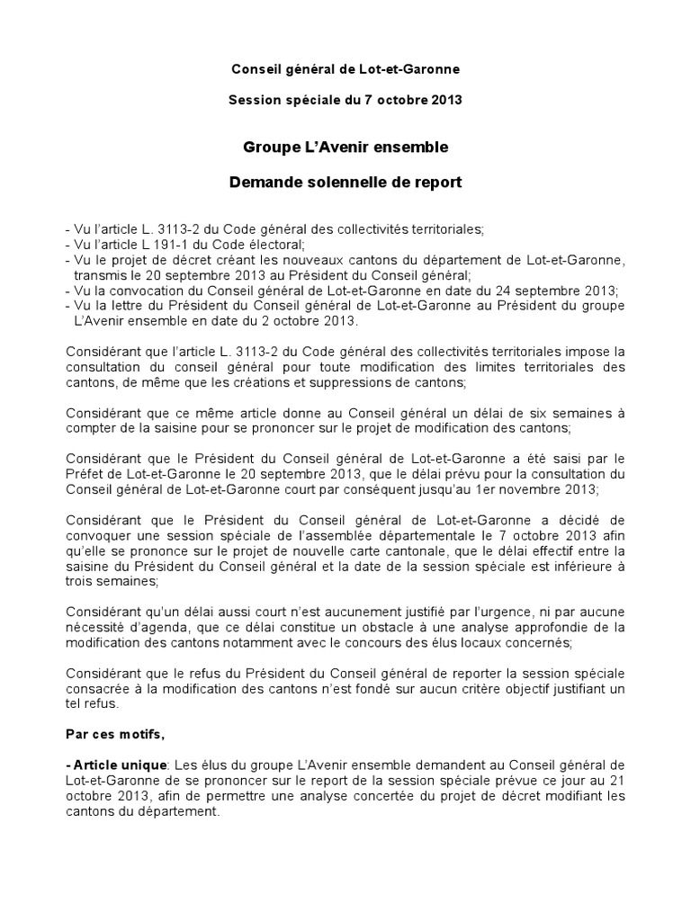 Modèle De Lettre De Demande De Report D admission Pdf Demande Solennelle de Report de Session | PDF