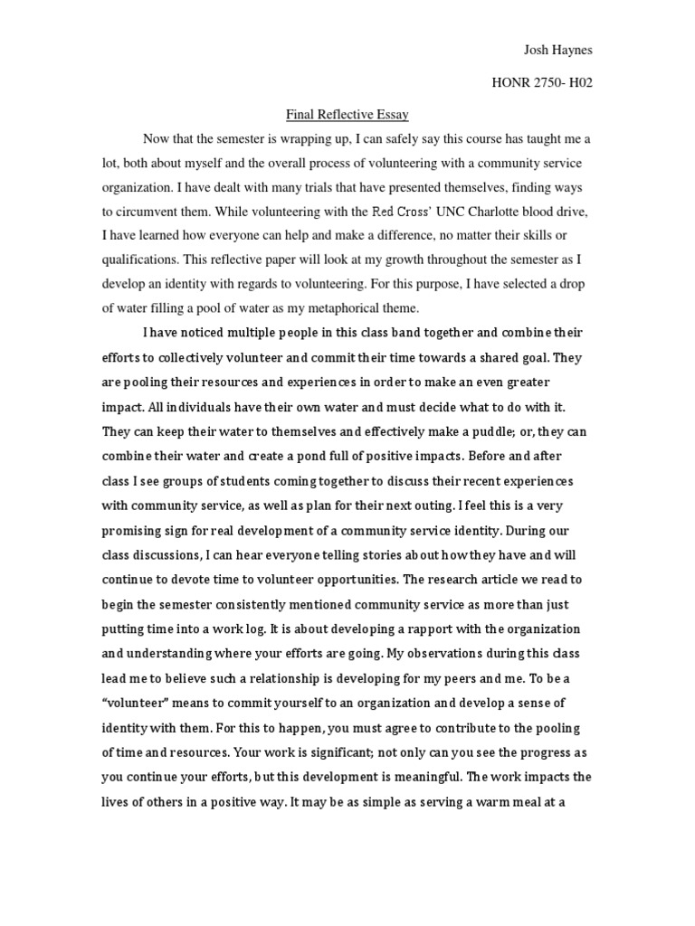 reflective essay on inclusion
