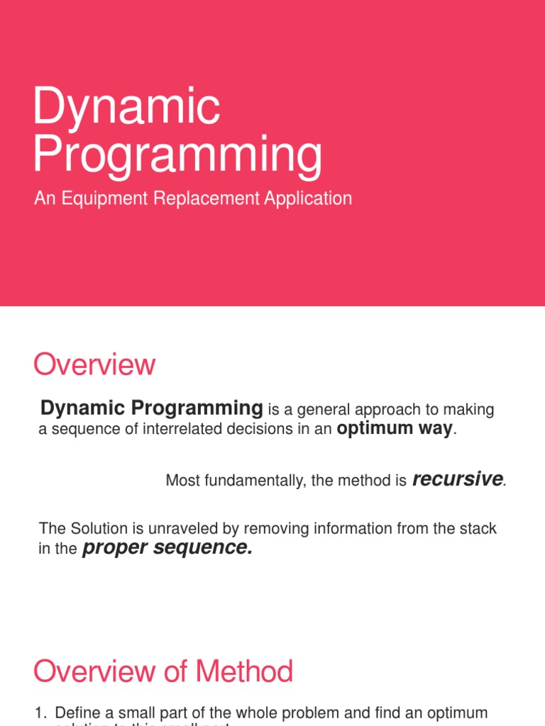 Dynamic Programming: An Application.pptx | Dynamic Programming | Analysis