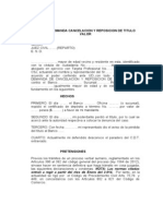 Cancelacion y Reposicion Titulo Valor-Ley 1564 de 2012
