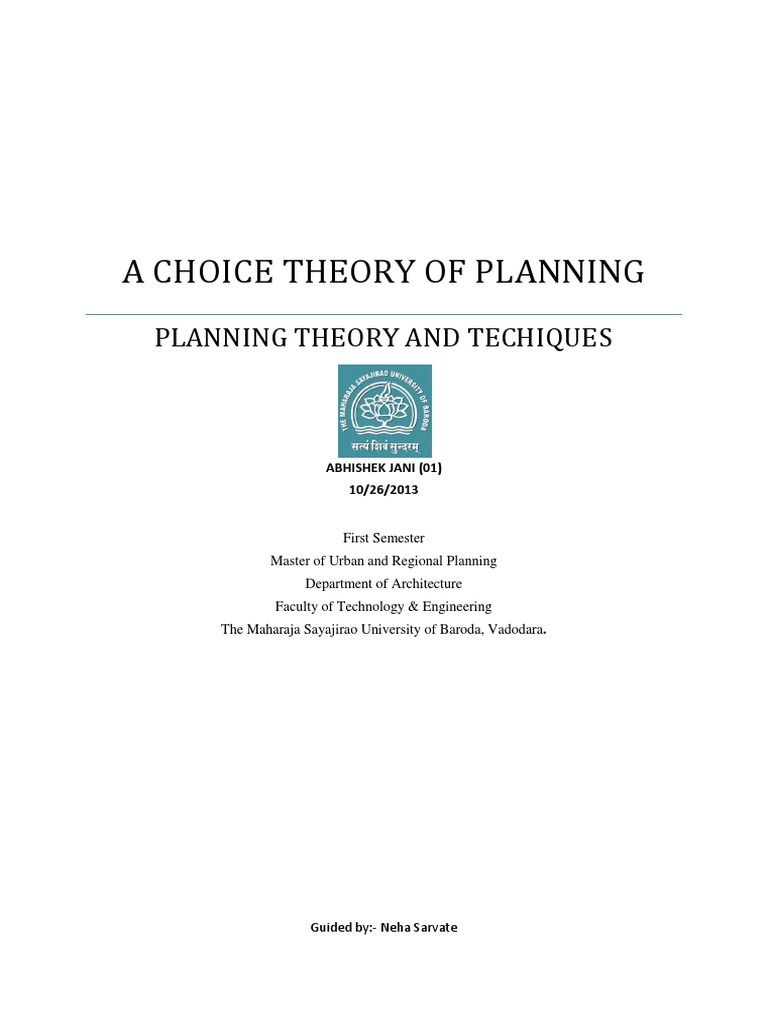 A Choice Theory of Planning | PDF | Theory | Recycling