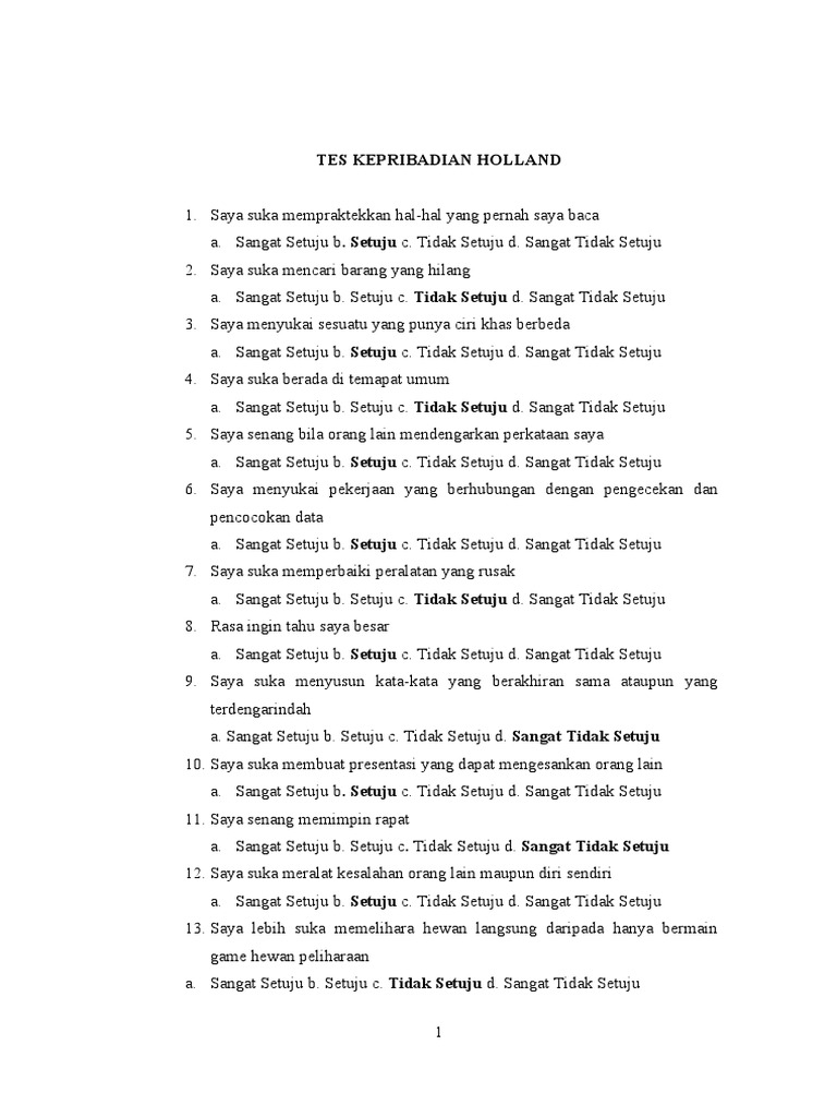 Tes Kepribadian Holland Doc