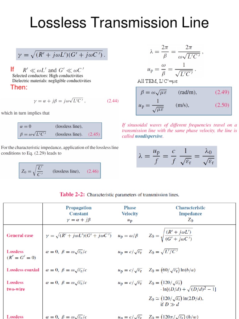 New Lossless Transmission Line 2 - 2 | PDF