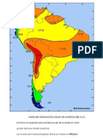Mapa de Irradiación Solar en America Del Sur.