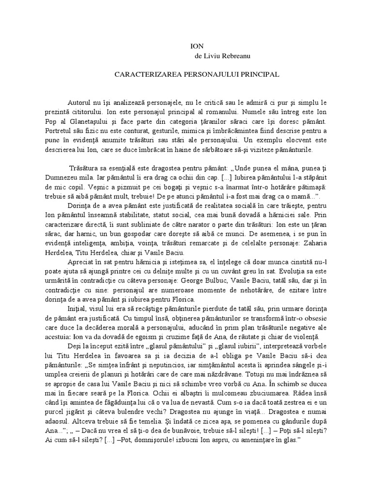 Caracterizare ION | PDF