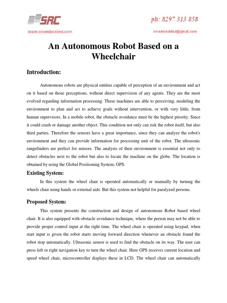 An Autonomous Robot Based On A Wheelchair | PDF | Wheelchair | Robot