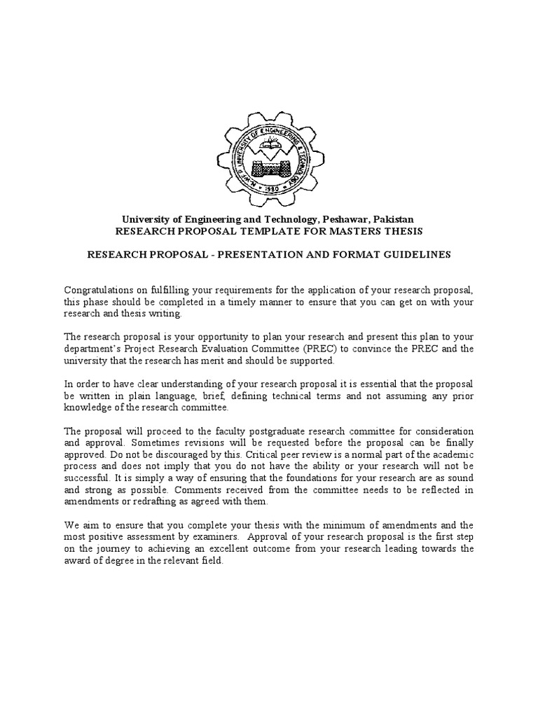 Masters Thesis Proposal Guidelines | PDF | Thesis | Postgraduate Education