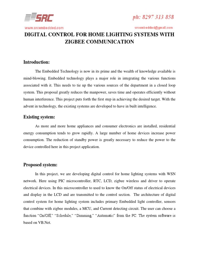 Digital Control For Home Lighting Systems With Zigbee Communication PDF ...
