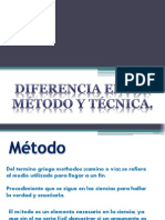 Diferencia Entre Metodo y Tecnica