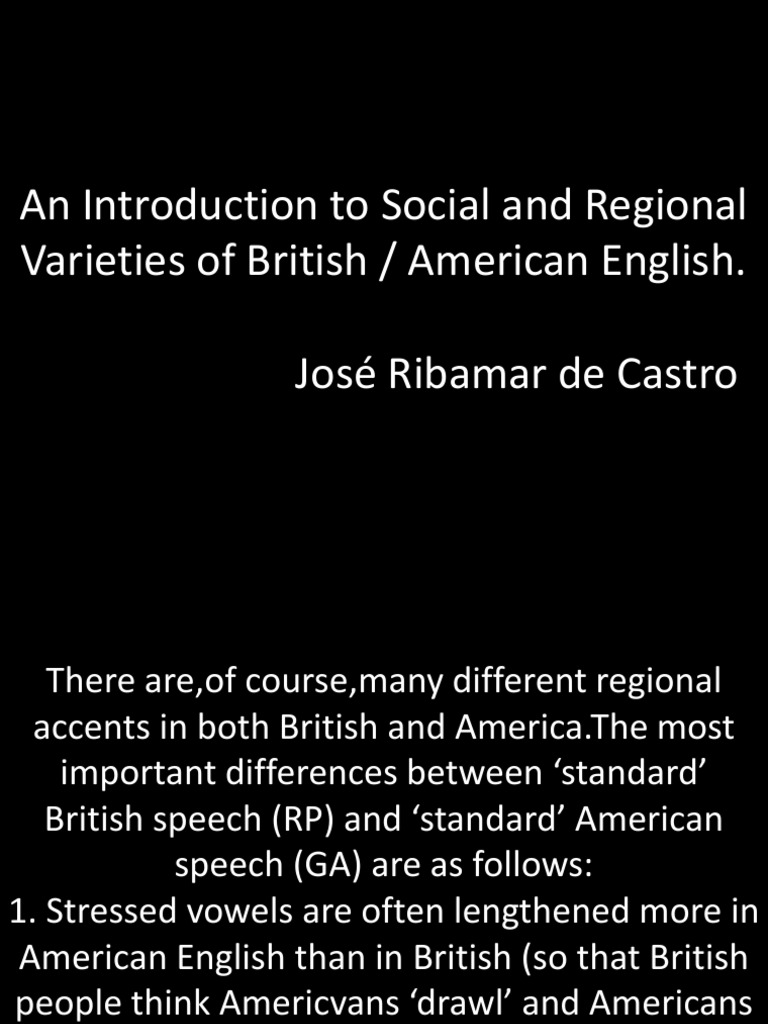 Varities of English | PDF | English Language | Vowel