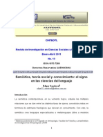 Semiótica, Teoría Social y Conocimiento. El Signo