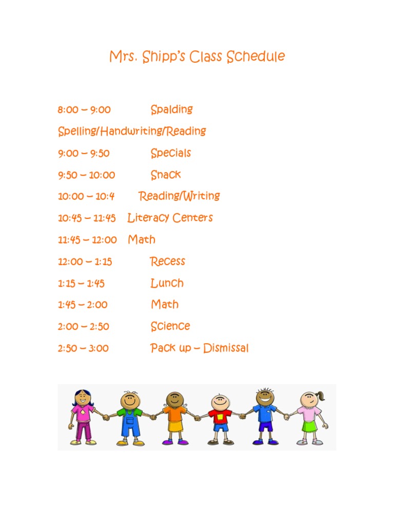 Mrs. Shipp's Class Daily Schedule | PDF | Foreign Language Studies