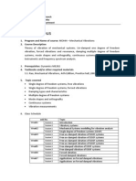 ME444 Mechanical Vibrations Syllabus